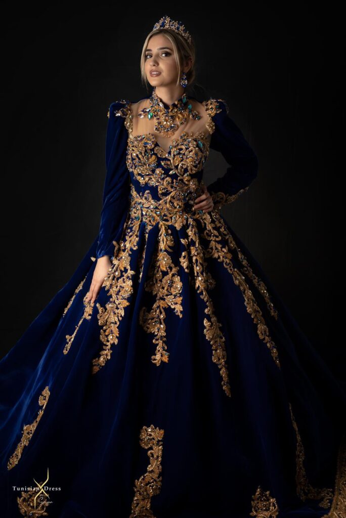 keswa bleu tounes tunisian dress by saloua